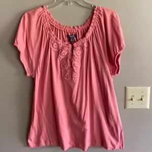 Chaps Embroidered TrimTop